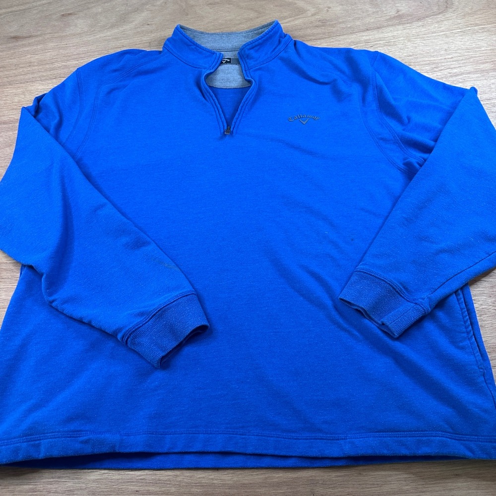 Callaway Golf 1/4 Zip Pullover Sweatshirt Blue XL Stretch Athletic